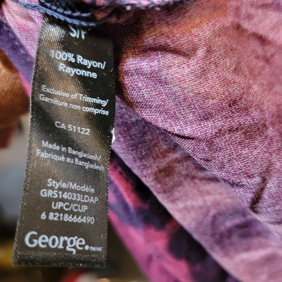 George | Strapless Purple and Pink Tie Dye Maxi Dress - Picture 5 of 9